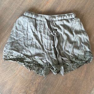 Sage linen shorts